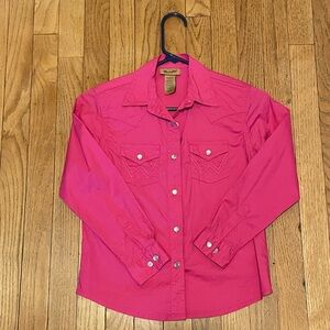 Wrangler Girls Long Sleeve Western Snap Shirt